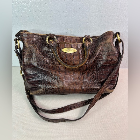 Brahmin Brown Crocodile LeatherShoulder Bag